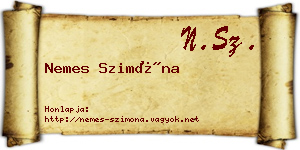 Nemes Szimóna névjegykártya